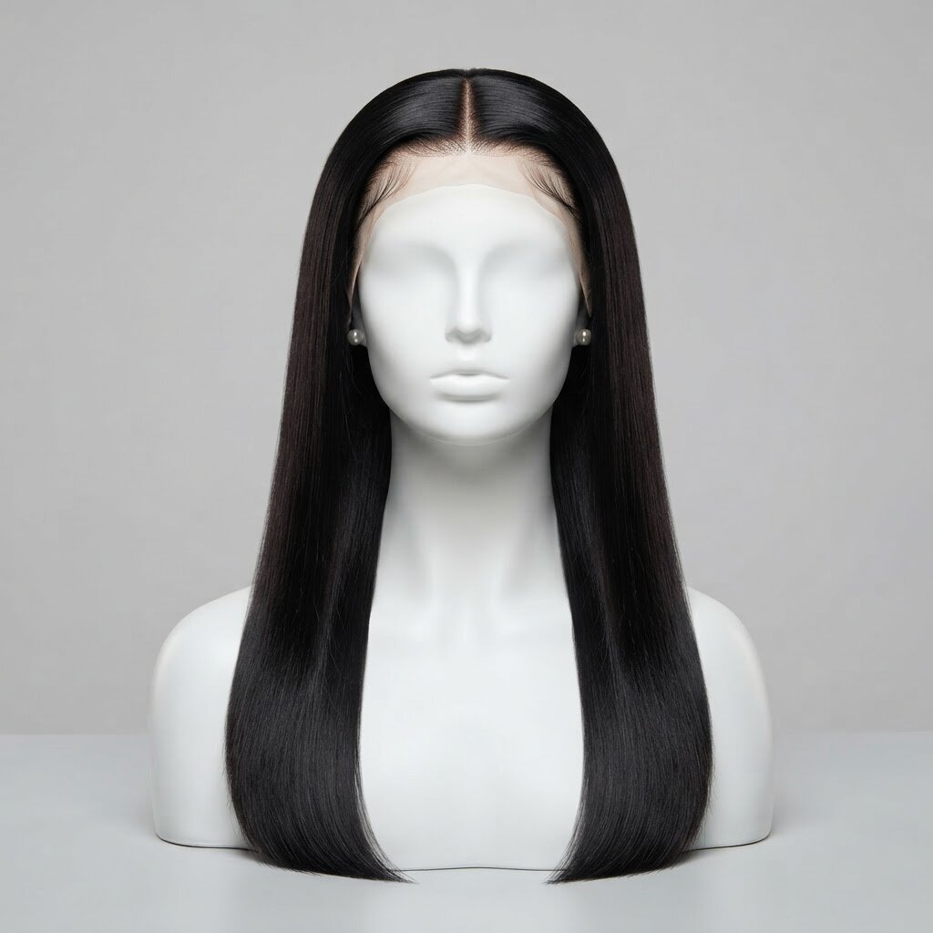 100% Human Hair Bone Straight Wig 20-inch