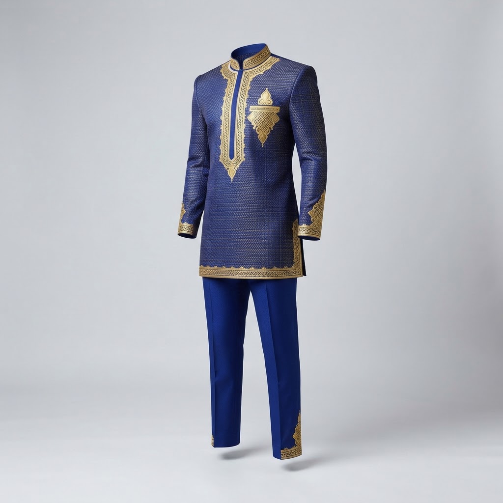 Premium Aso-Oke Ankara Senator Suit Men