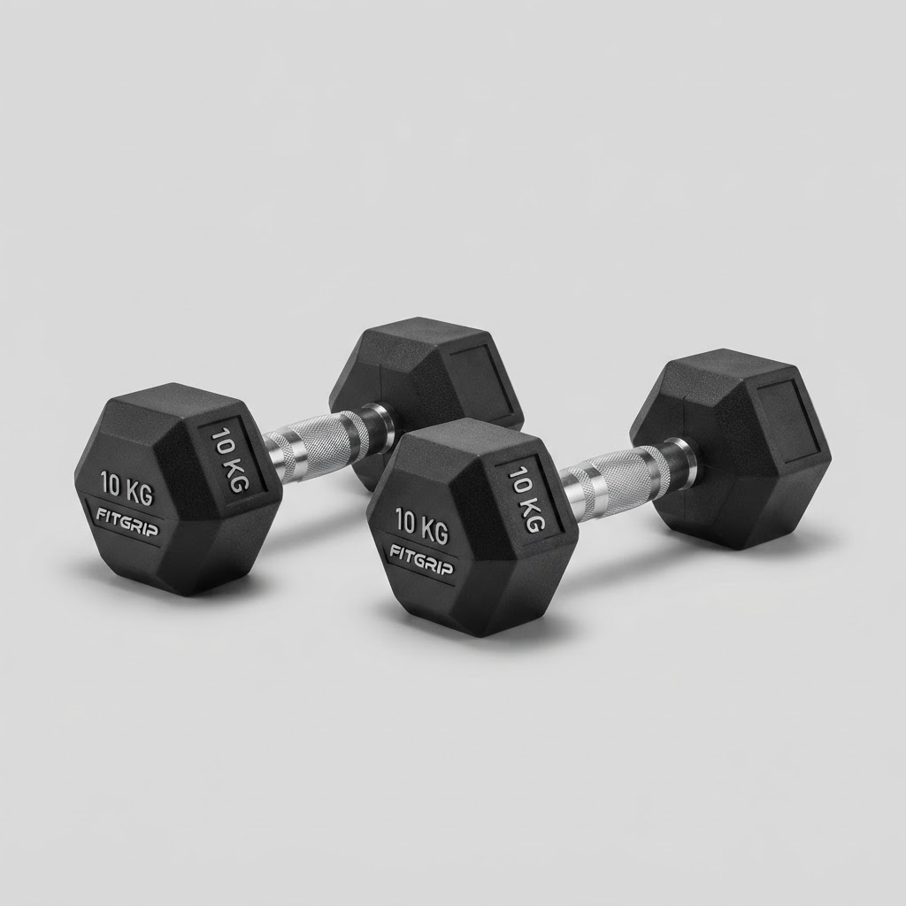 Decathlon Rubber Dumbbell Pair 10kg